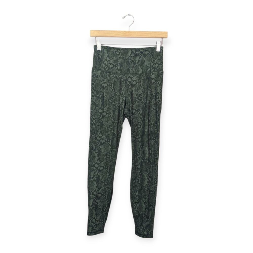 All In Motion Women Pants Olive Green Snakeskin Print High Rise Leggings Size S
